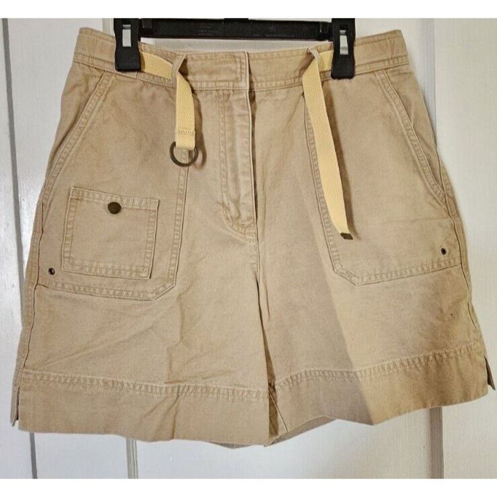 Vtg Ralph Lauren Cargo shorts women belted Sz small Hongkong made